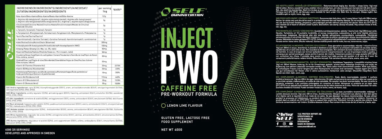 Inject PWO Caffeine Free