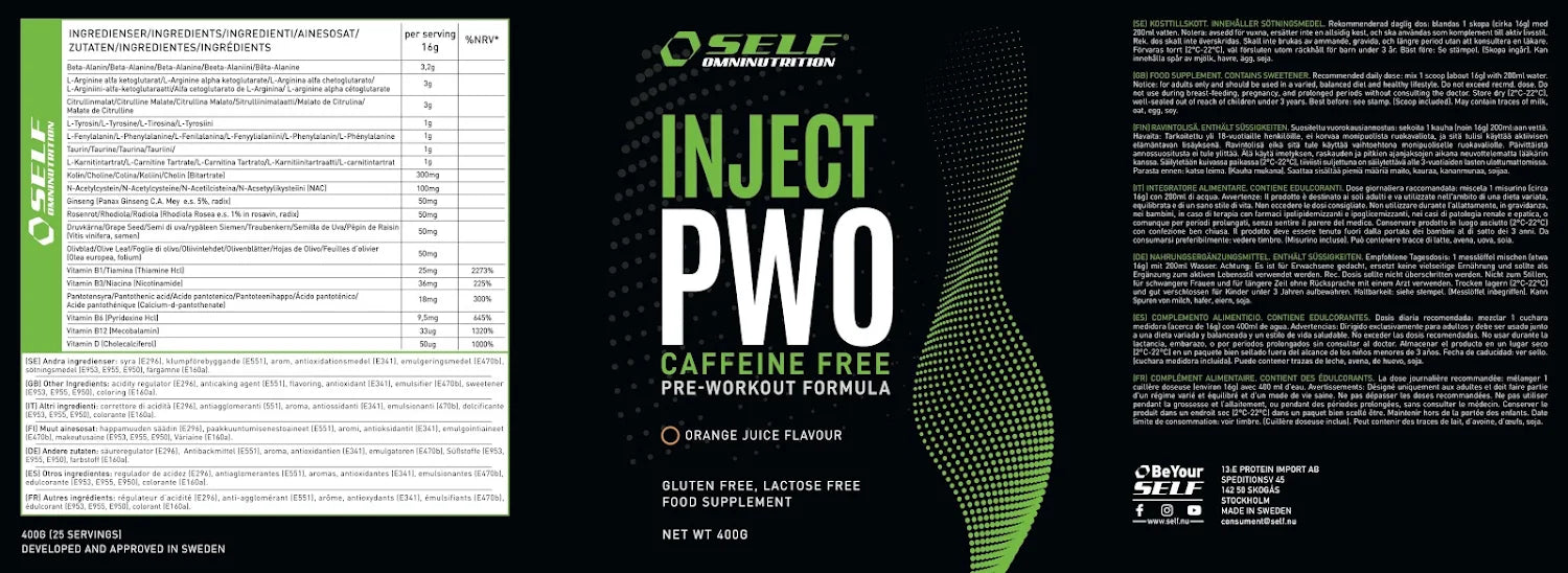 Inject PWO Caffeine Free - NW